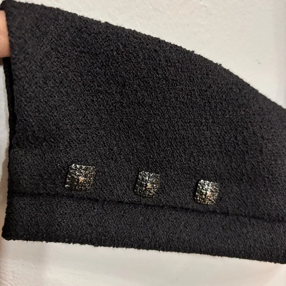 St. John Collection Black Women's Knit Boucle Double Breasted Blazer Sz 12 EUC - Picture 5 of 7